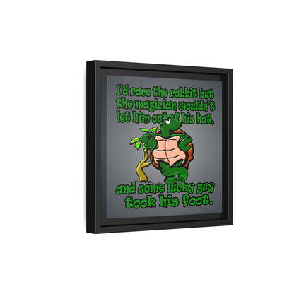 turtle race - framed canvas art (grey-light grey)