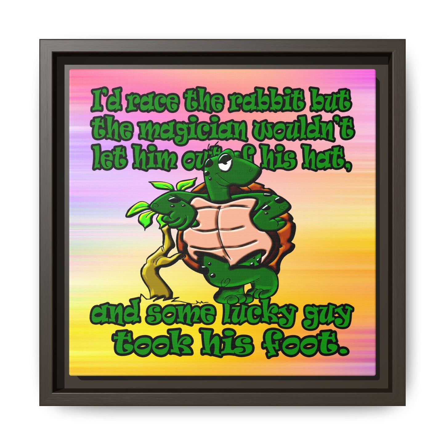 turtle race - framed canvas art (color blur)