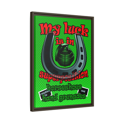 my luck - framed canvas art (logo green)