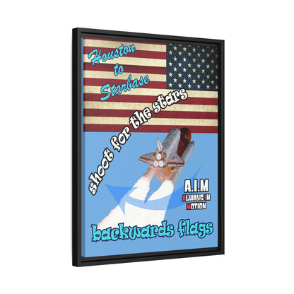 shoot for the stars - framed canvas art (light blue)