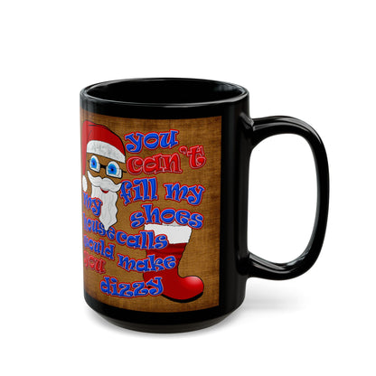 santa's shoes - Black Mug (brown papyrus)