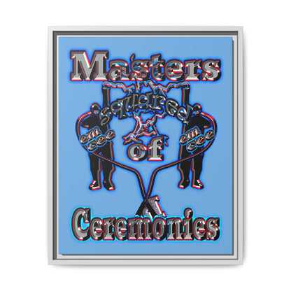 em cee squared - framed canvas art (light blue)