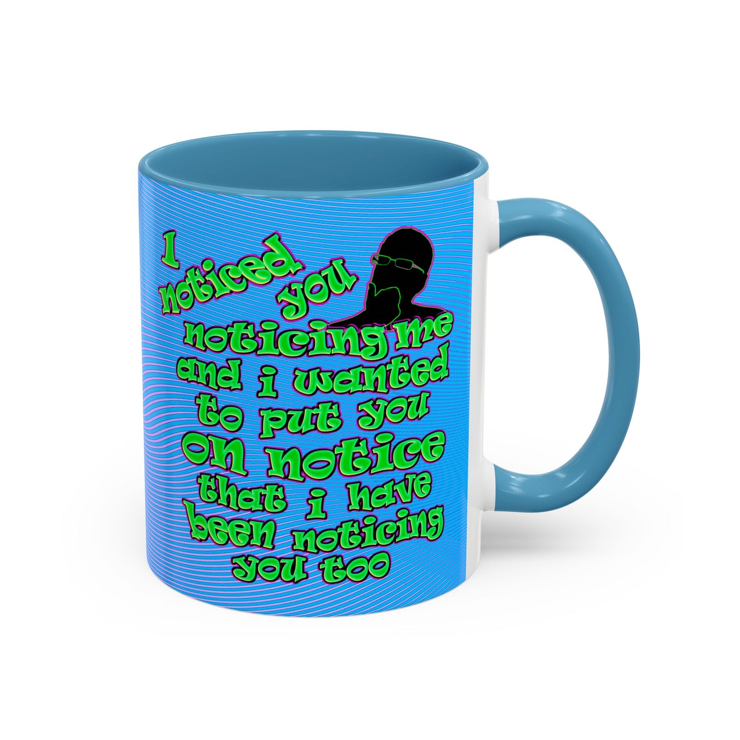 noticed you noticing - Accent Mug (light blue-purple wave)