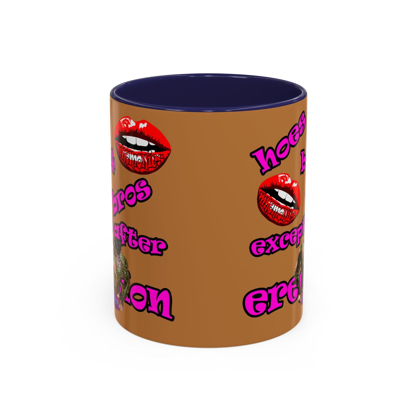 hoes b4 bros - Accent Mug (light brown)