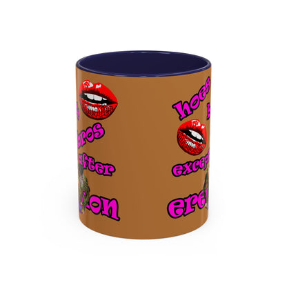 hoes b4 bros - Accent Mug (light brown)