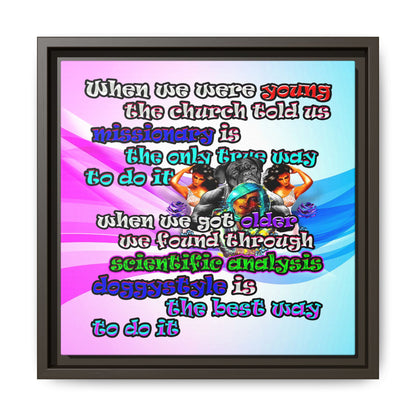 doggystyle - framed canvas art (light blue-pink wave)