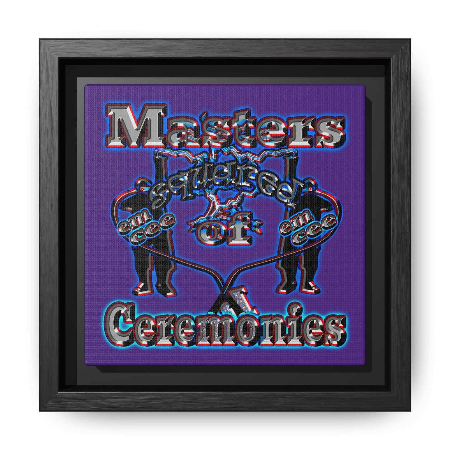 em cee squared - framed canvas art (purple)