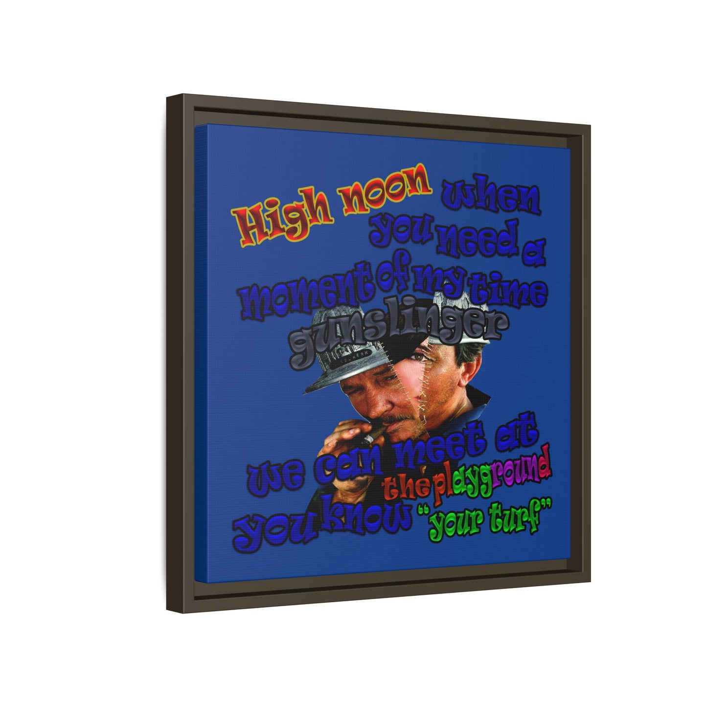 high noon - framed canvas art (dark blue)