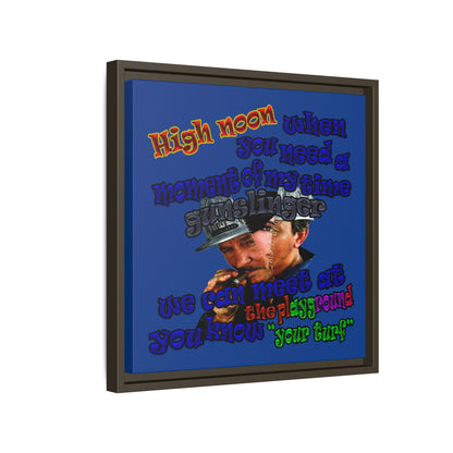 high noon - framed canvas art (dark blue)