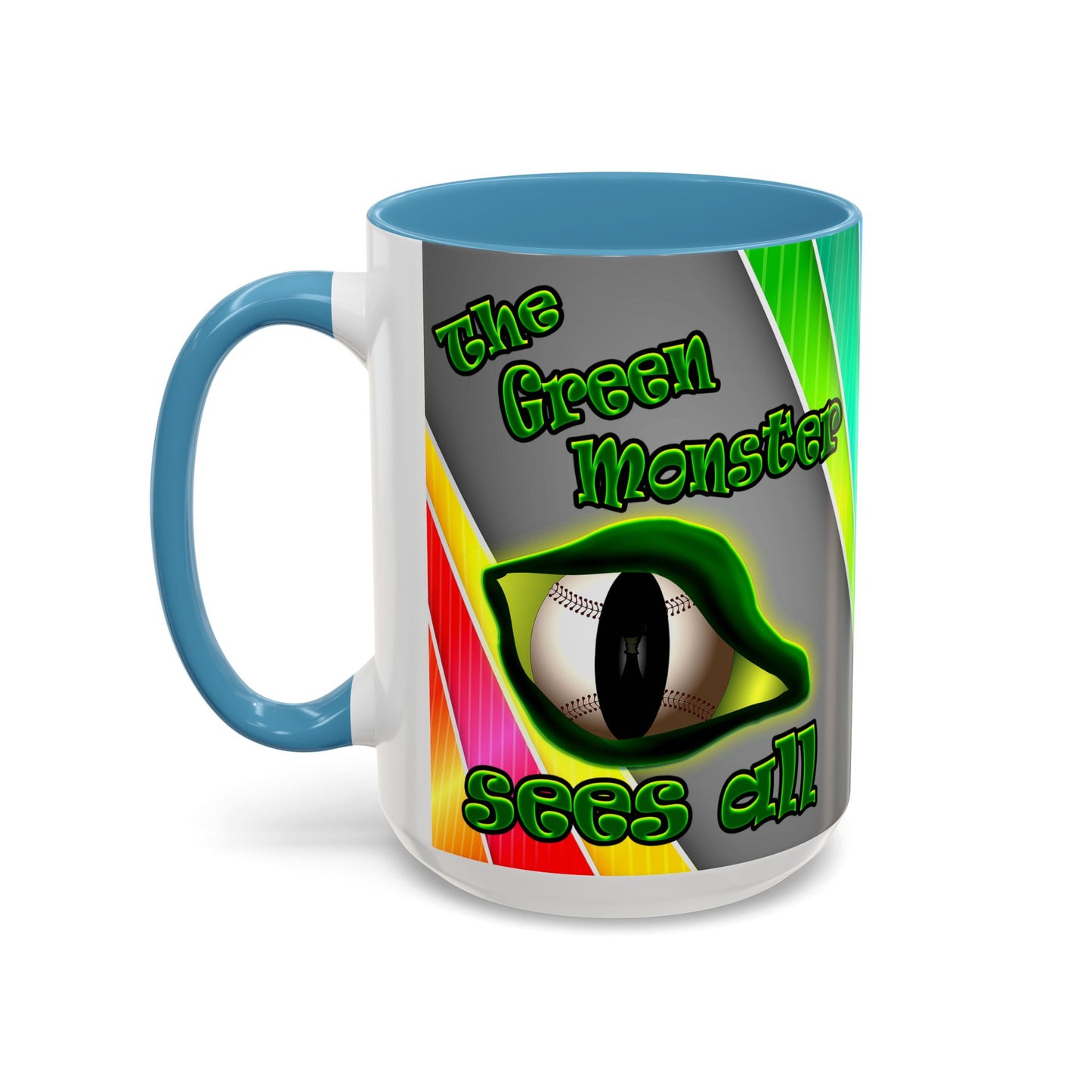 green monster - Accent Mug (rainbow split)