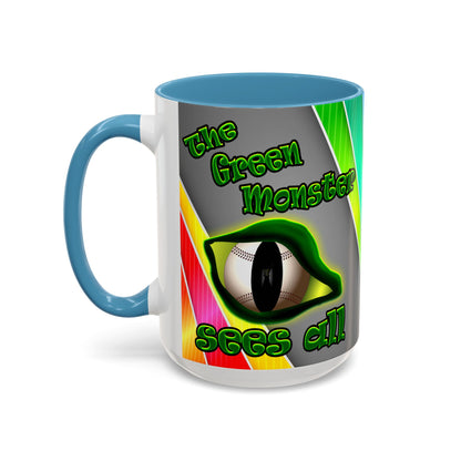 green monster - Accent Mug (rainbow split)