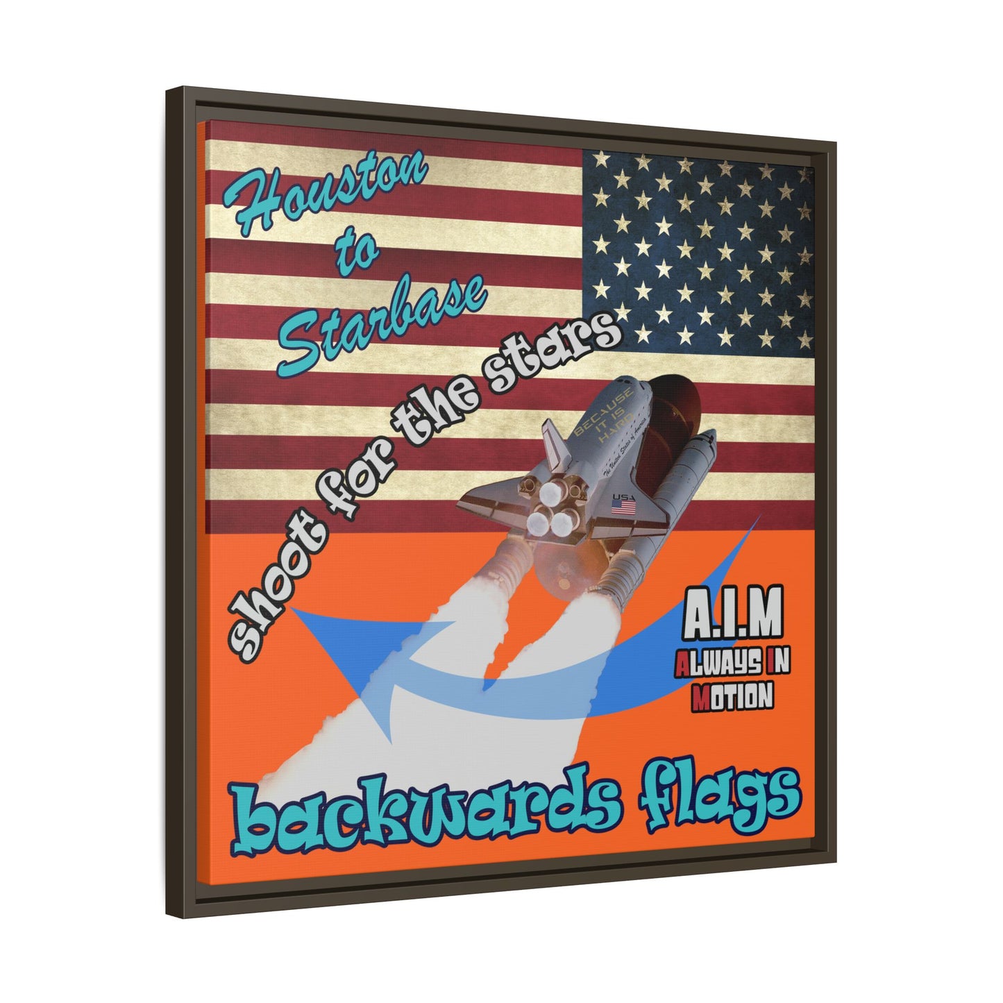 shoot for the stars - framed canvas art (orange)