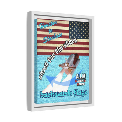 shoot for the stars - framed canvas art (faded blue)