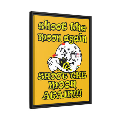 shoot the moon again - framed canvas art (yellow)