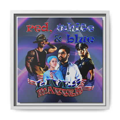 rw&b lives matter - framed canvas art (grey-pink wave)