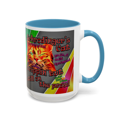 schrodinger's cat - Accent Mug (rainbow split)