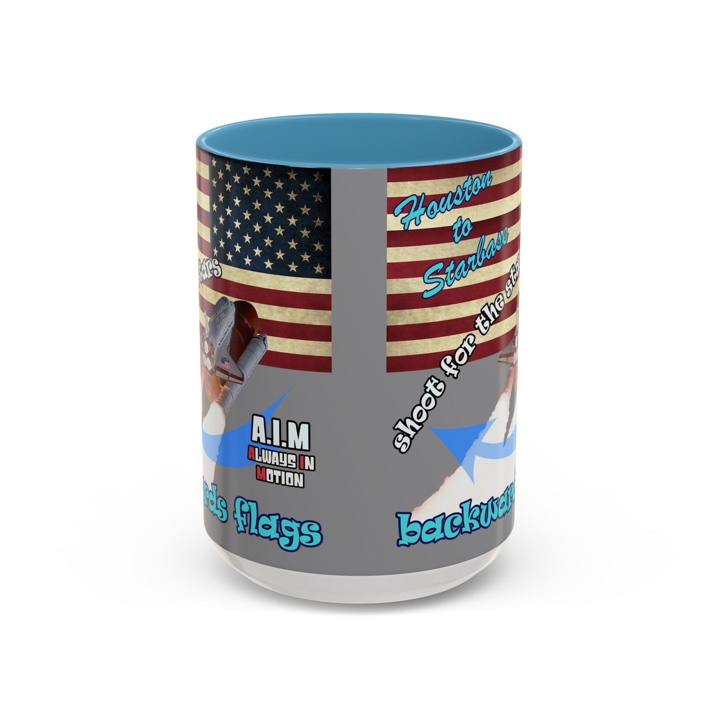 shoot for the stars - Accent Mug (grey)