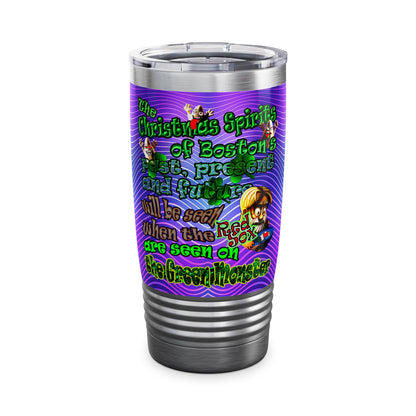 christmas spirits of boston - Ringneck Tumbler, 20oz (purple wave)