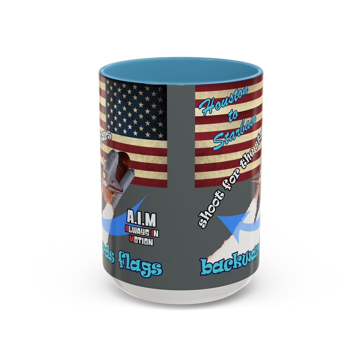 shoot for the stars - Accent Mug (dark grey)