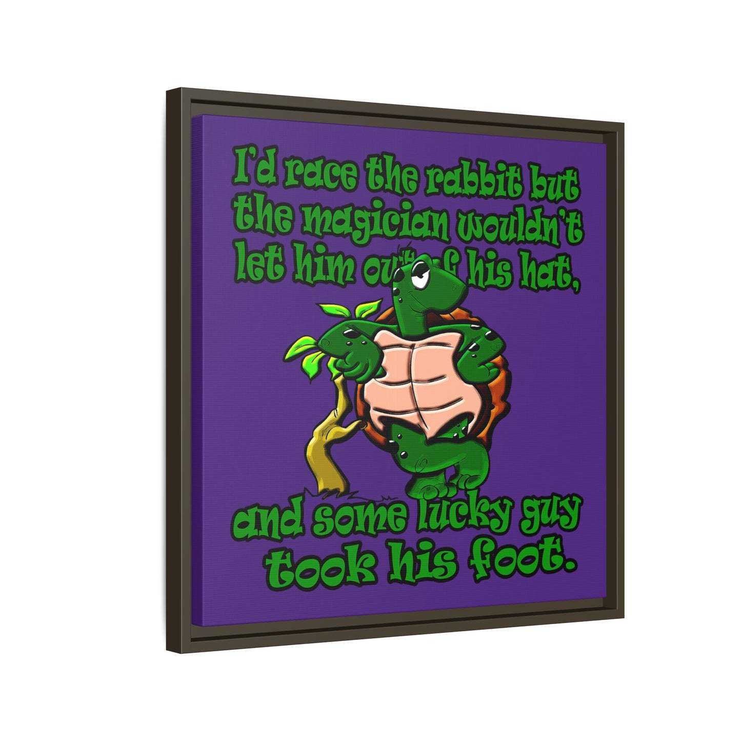 turtle race - framed canvas art (purple)