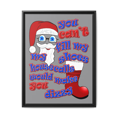 santa's shoes - framed canvas art (grey)