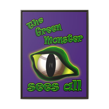 green monster - framed canvas art (purple)