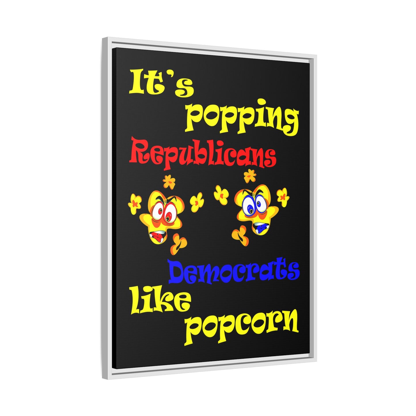 popping like popcorn - framed canvas art (black)