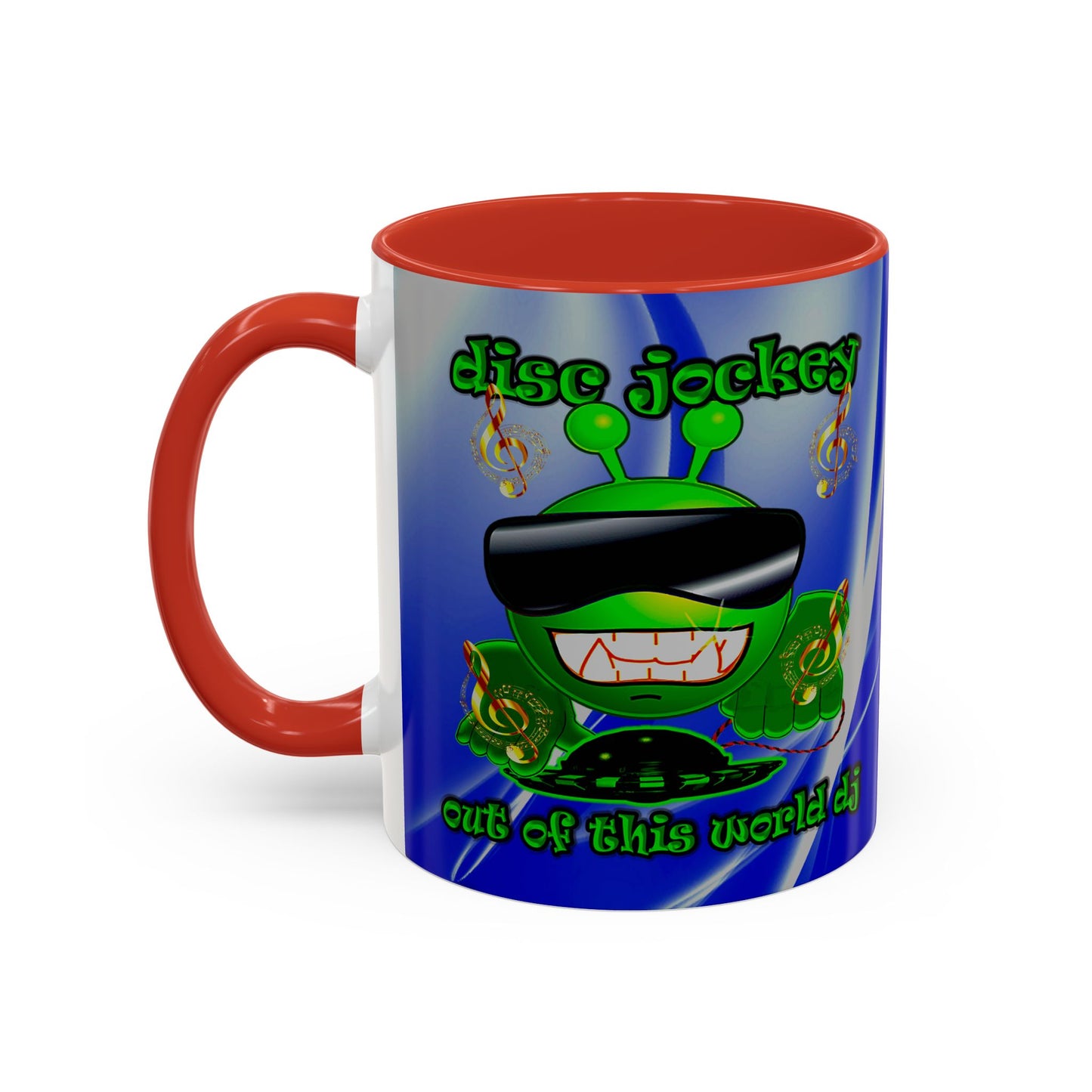 disc jockey - Accent Mug (blue-white wave)
