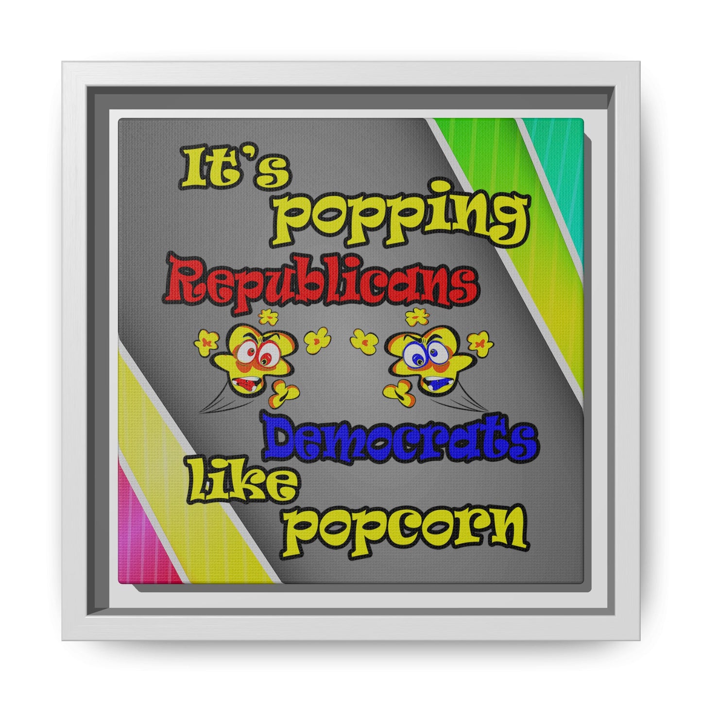 popping like popcorn - framed canvas art (rainbow split)