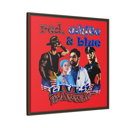 rw&b lives matter - framed canvas art (red)