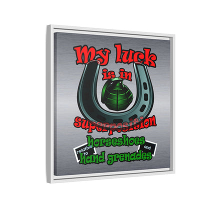 my luck - framed canvas art (brushed nickel)