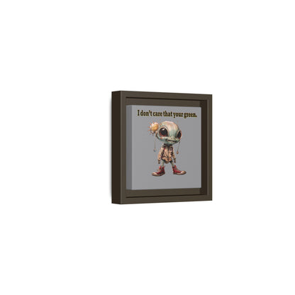 I don't care that your green - framed canvas art (grey)