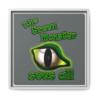 green monster - framed canvas art (dark grey)