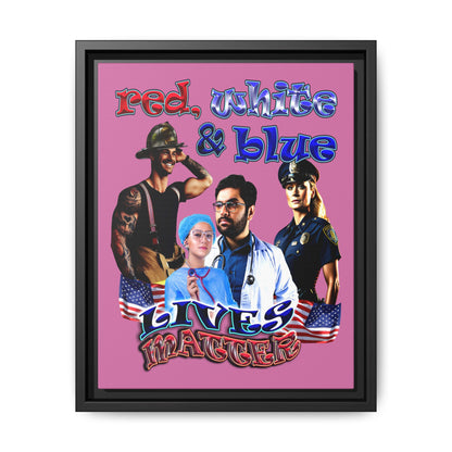 rw&b lives matter - framed canvas art (light pink)
