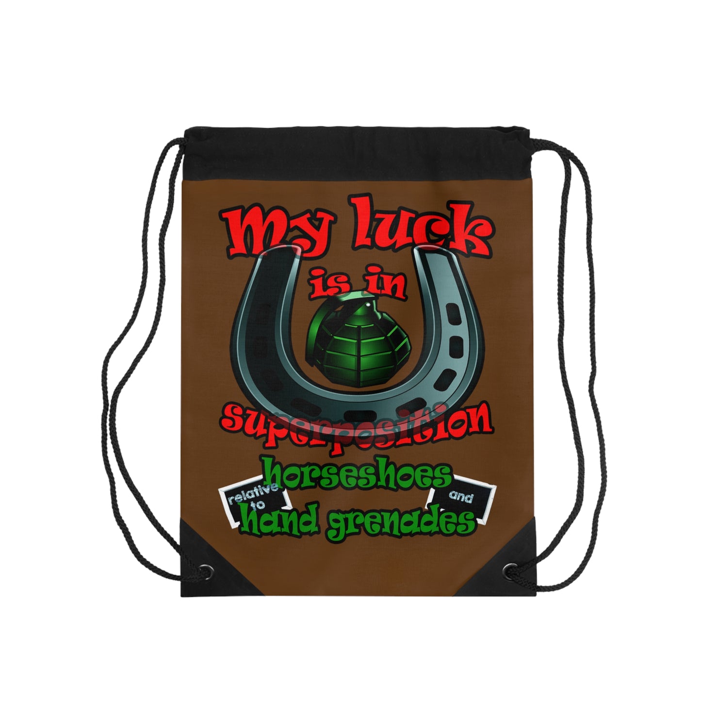 my luck - Drawstring Bag (brown)