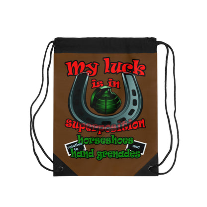 my luck - Drawstring Bag (brown)