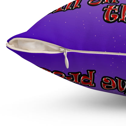 schrodinger's cat - Spun Polyester Square Pillow - (purple-pink wave)