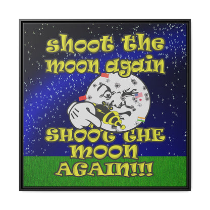 shoot the moon again - framed canvas art ('snoops' background)
