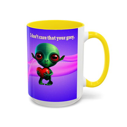 I don't care that your grey - Accent Mug (purple-pink wave)