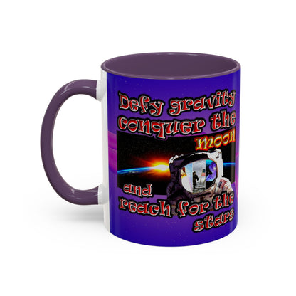 defy conquer reach - Accent Mug (purple-pink wave)