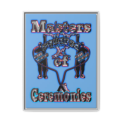 em cee squared - framed canvas art (light blue)