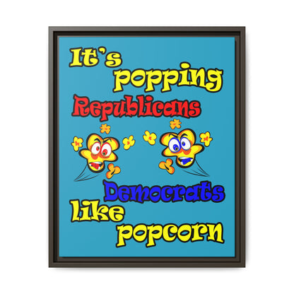 popping like popcorn - framed canvas art (turquoise)