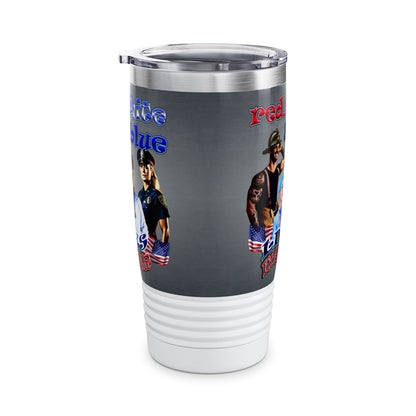 rw&b lives matter - Ringneck Tumbler, 20oz (grey-light grey)