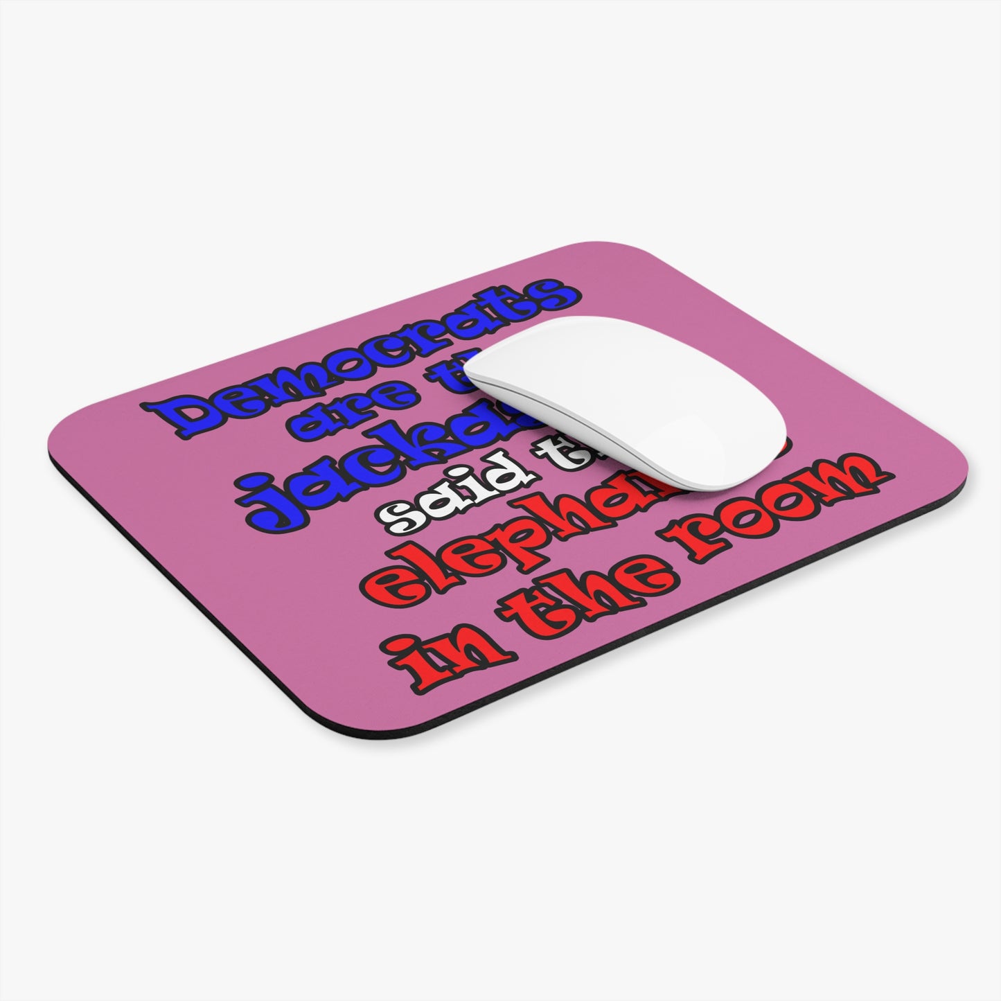 donkeys and elephants - Mouse Pad (Rectangle) (light pink)