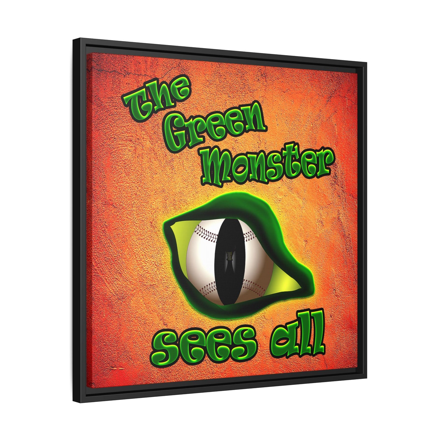 green monster - framed canvas art (burnt orange)