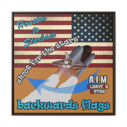 shoot for the stars - framed canvas art (light brown)