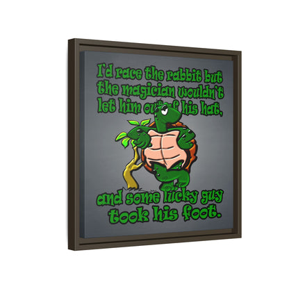 turtle race - framed canvas art (grey-light grey)