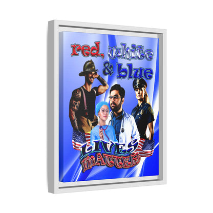 rw&b lives matter - framed canvas art (blue-white wave)