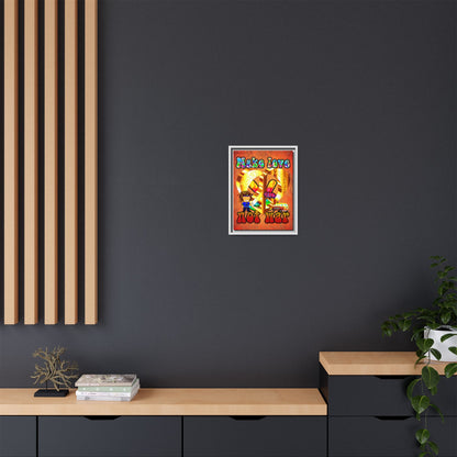 love peace - framed canvas art (burnt orange)