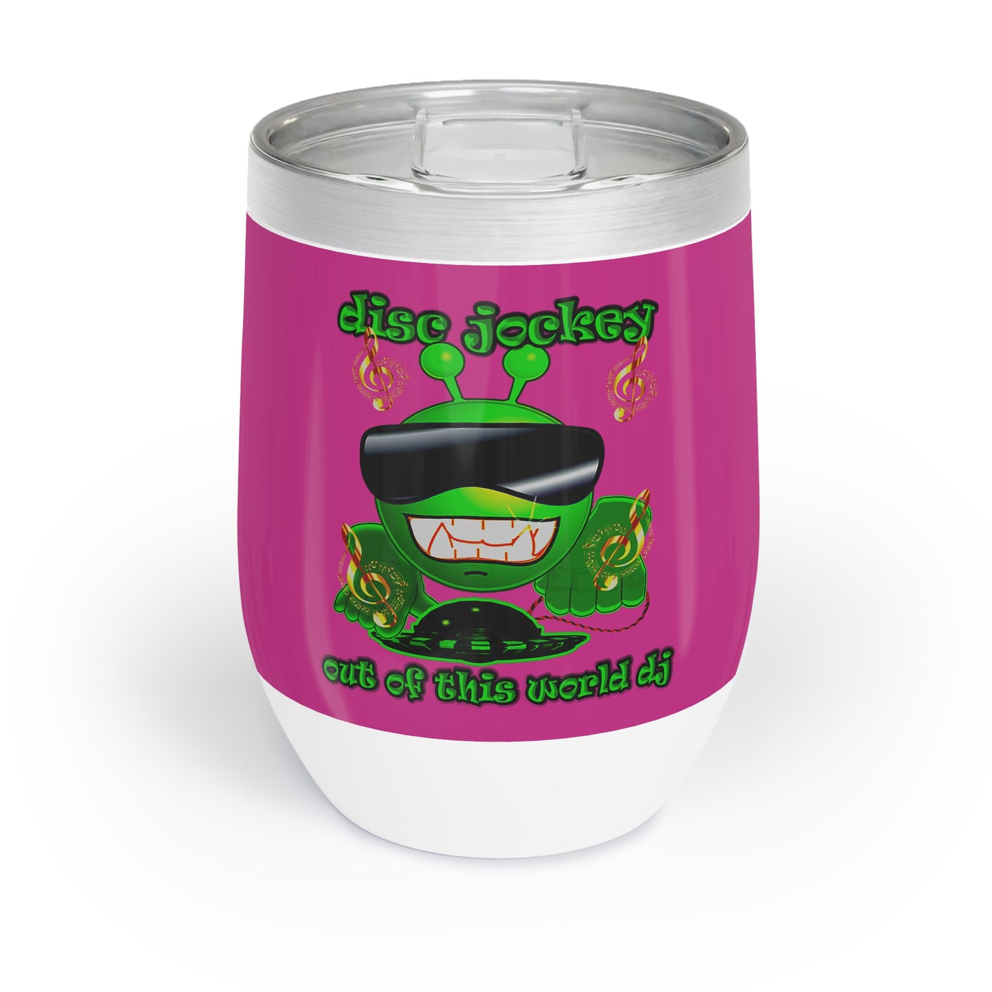 disc jockey - Chill Wine Tumbler (pink)